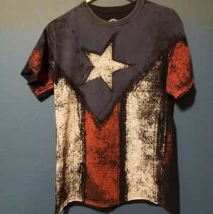 MENS ODM ITS ABOUT THE ART TSHIRT. SZ MED. DARK BLUE WITH RED&WHITE
